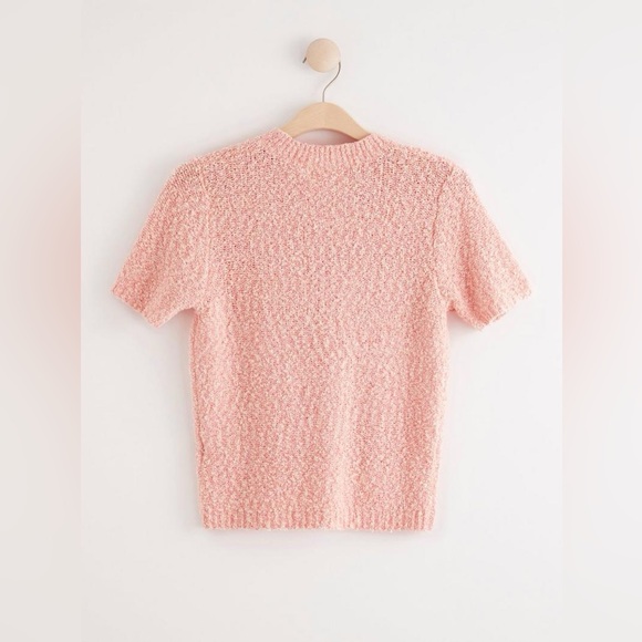 Holly & White By Lindex Pink Knit Short Sleeve Sweater Jumper Size Small - Picture 2 of 10